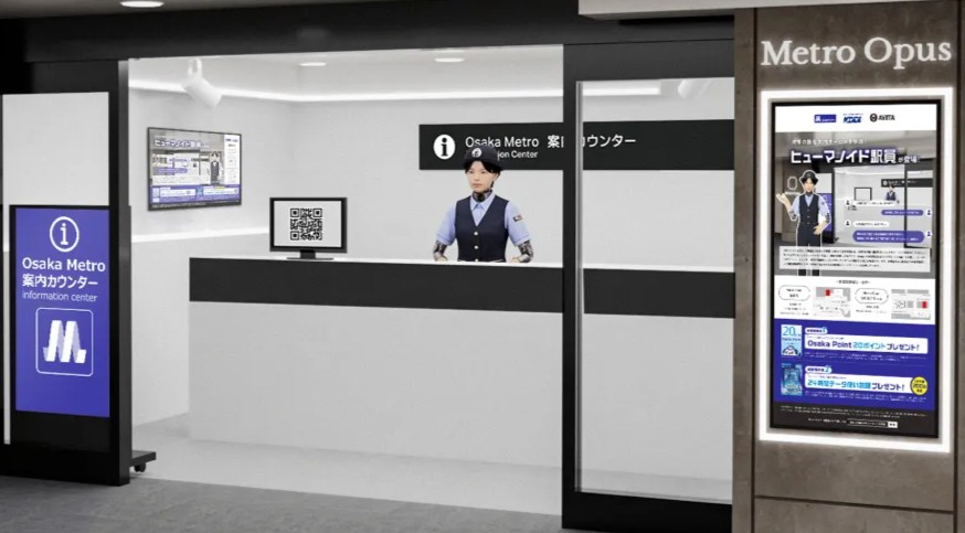 Osaka Metro'da İnsan Görünümlü Robot Denemesi Başladı