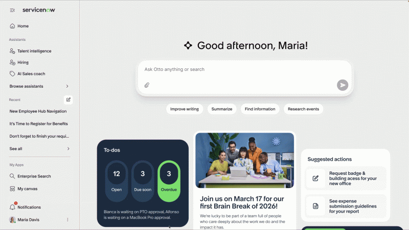 ServiceNow, AI Kontrol Araçları ve Çalışan Otomasyonunu Tanıttı